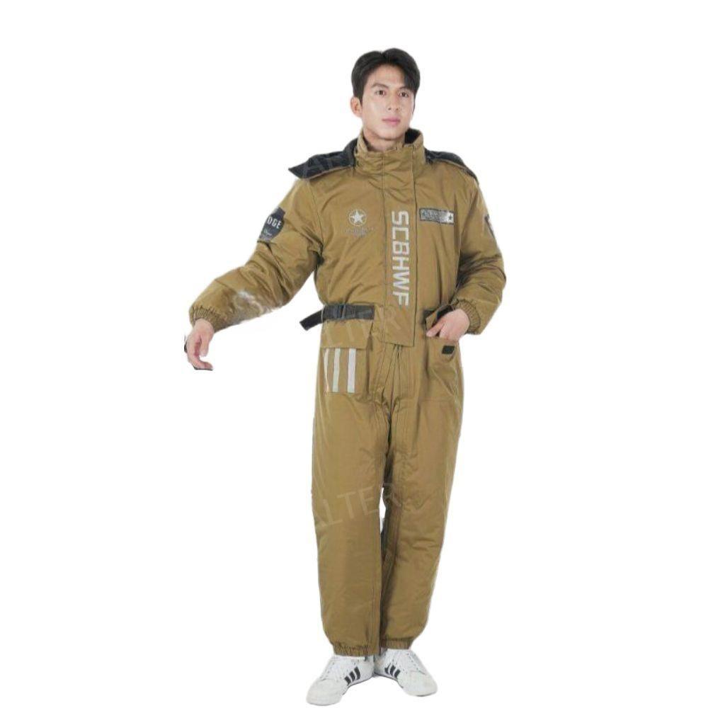 오토바이 우주복 배달대행 겨울 배달 방한복 라이더복 브라운 180(175-190cm 90kg) - 상품 이미지
