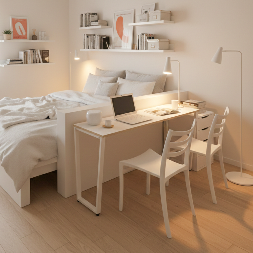 엘가 책상겸테이블 대학생 거실공부테이블 얇은 원룸 긴 책상