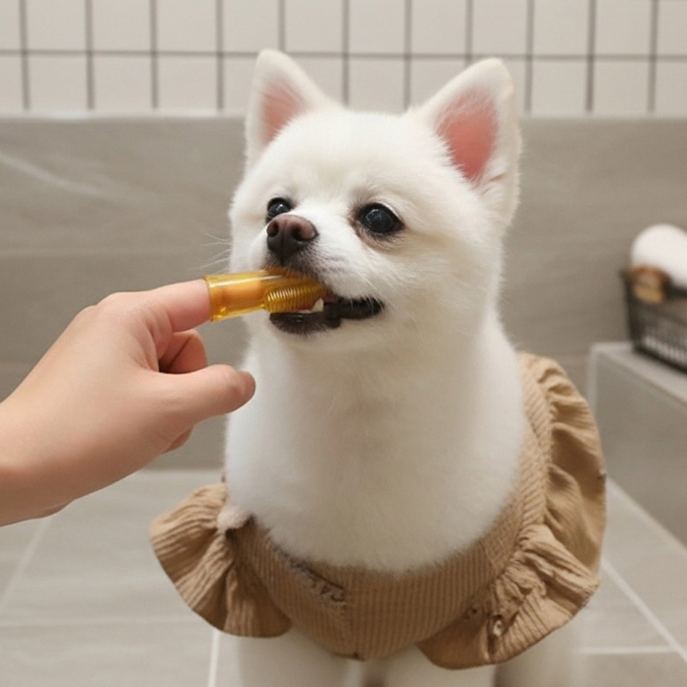 100%국내제조 은나노 애견칫솔 반려견칫솔 구강칫솔 치석제거 강아지칫솔 실리콘 손가락칫솔 - 상세 이미지 2
