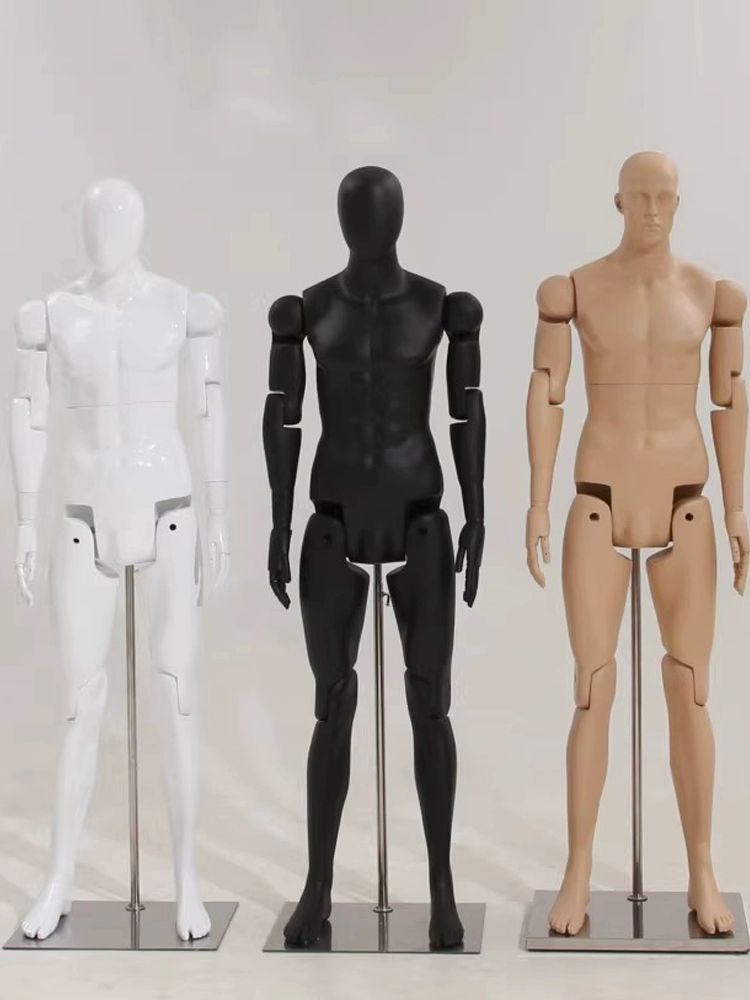 전신 관절 전시용 촬영용 피팅 구체형 의류 매장용 남녀 블랙 여성용 오리알 헤드 로봇 받침대 포함 - 상세 이미지 2