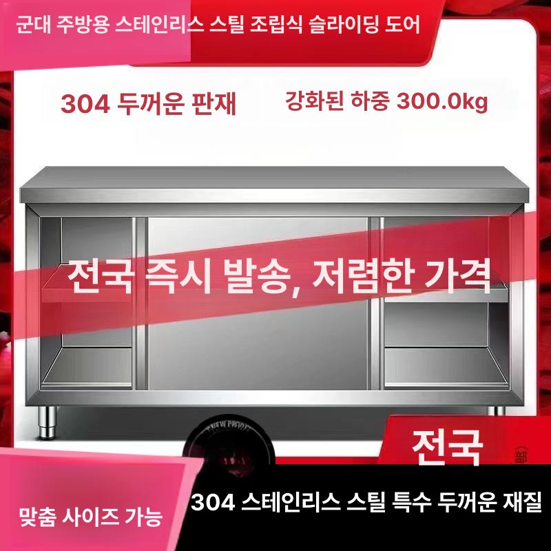 주방 수납장 업소용 캐비닛 하부장 도어형 탕비실 찬장 100 x 40x80 단일문 - 상세 이미지 3