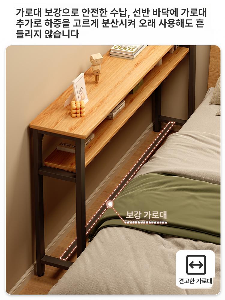 침대머리장 높은협탁 슬림협탁 공간 좁은 활용 단층 작은협탁 서랍 안방 침실 - 상세 이미지 2