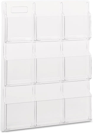 [해외]Safco 문학 랙 공개 9칸 잡지 홀더 벽걸이 브로셔 정리함 아크릴 클리어