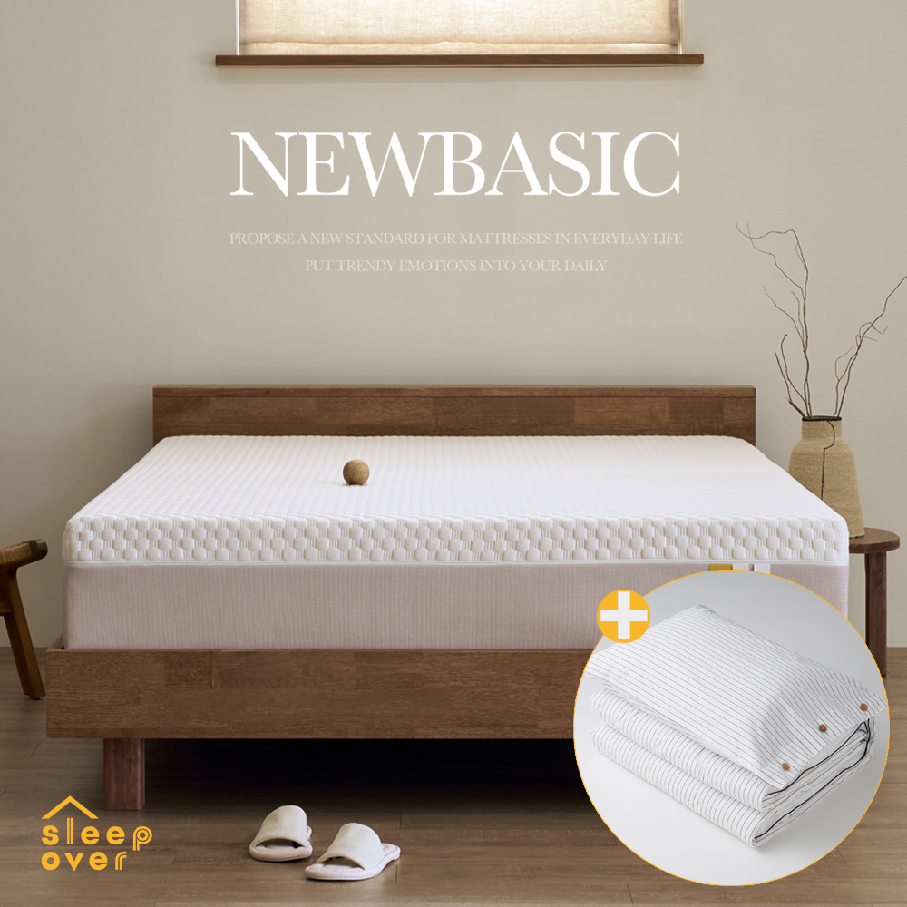 슬립오버 침대세트 SS/Q (슈퍼싱글/퀸) [뉴베이직 메모리폼 매트리스 + 우드프레임 + 방수커버] 소노호텔&리조트