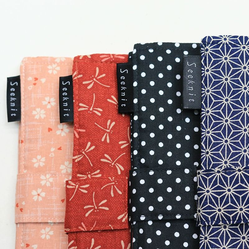 코바늘 파우치 문양 패브릭 자카드 바늘 보관 재사용 리넨리프블루 세트 - 상세 이미지 5