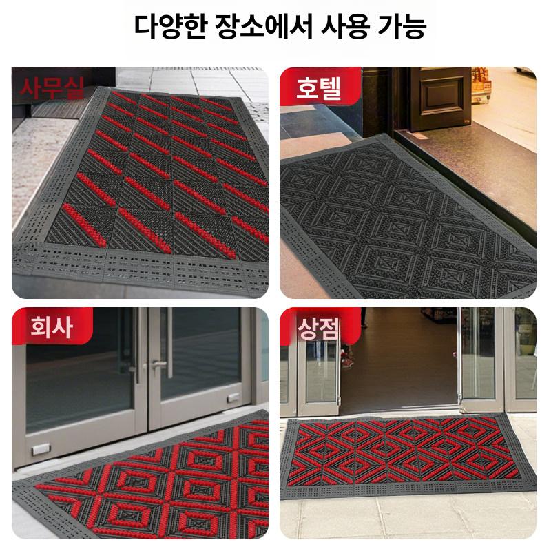 업소용 매트 출입문 매장 발매트 고무 롤 현관 상가 무브러시 그레이 블록 그레이 브리슬 90cm x 105cm - 상세 이미지 5
