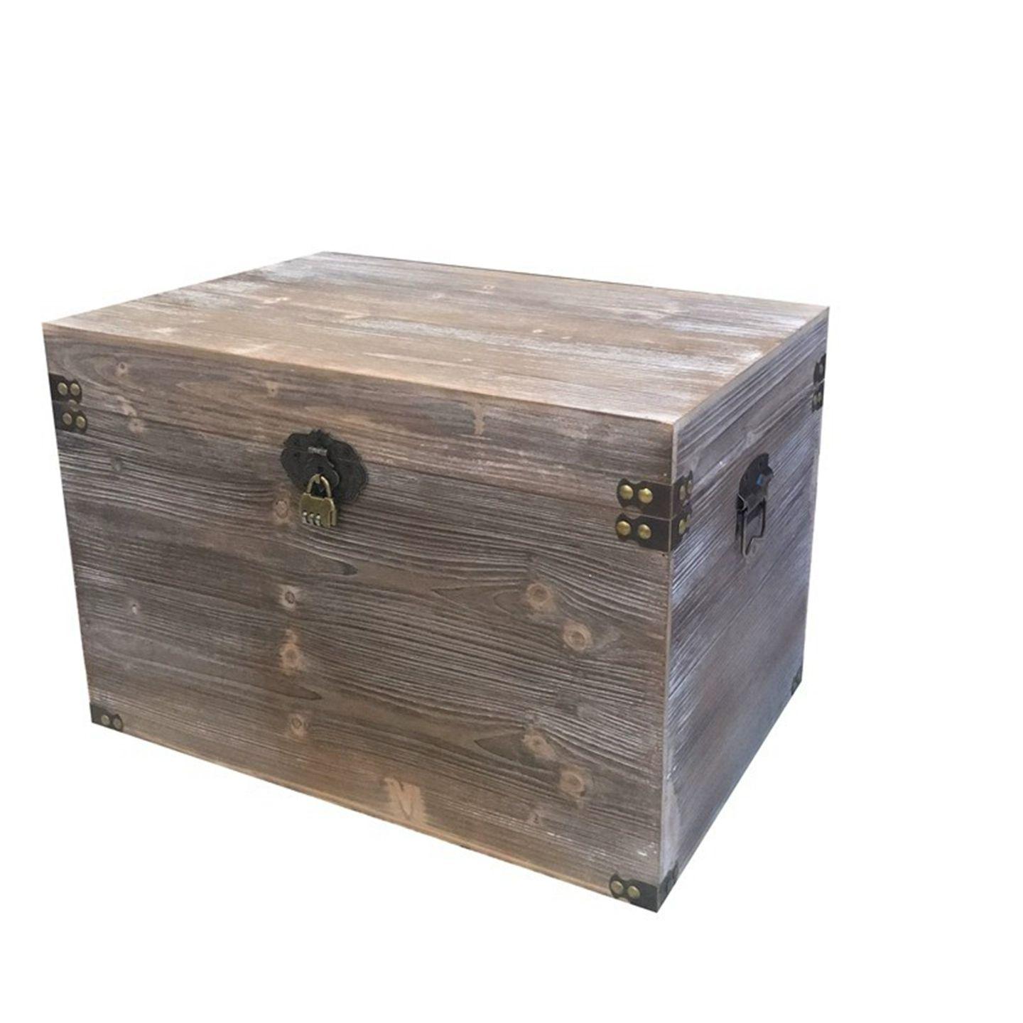 원목 수납함 침실 다용도 보관함 장식 우드박스 상자 내추럴우드컬러 확대형 80 x 50x48cm - 상세 이미지 5
