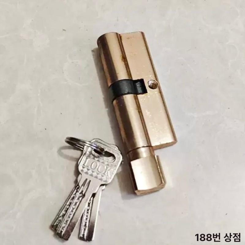 실린더 현관 문닫힘 고정 문 실내 도어 하드웨어 황동 실버 플랫 버클 합금 + 철 사각 헤드 - 상세 이미지 4