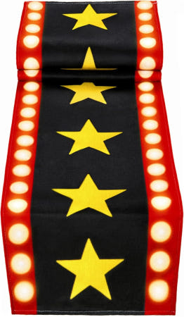 [해외]골드 스타 디자인의 13 x 72 인치 무비 나이트 테이블 러너 - 생일 파티 용품 ( 블랙 ) Black 13X72 1pcs