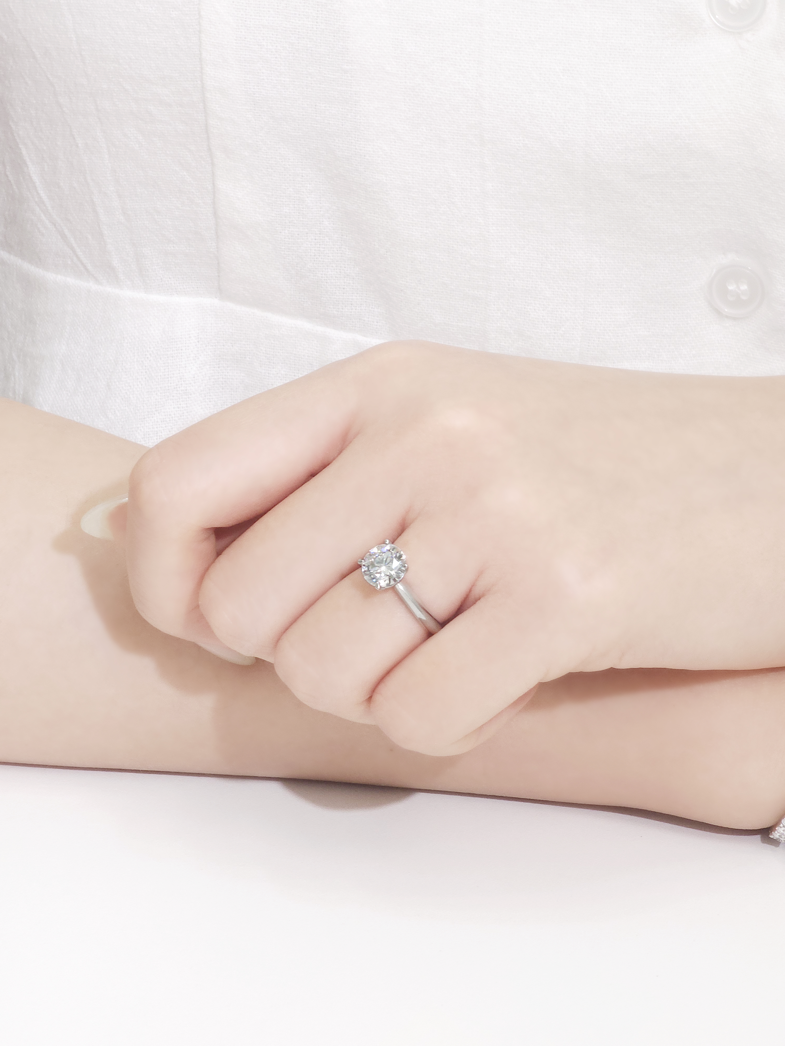 랩다이아 반지 2캐럿 4프롱 솔리테어링 IGI 랩다이아몬드 14k 18k - 상세 이미지 5