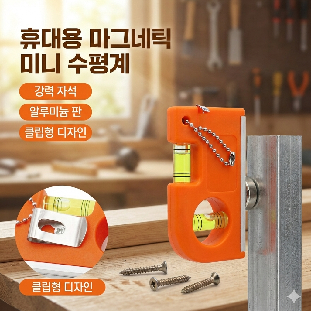 데일리콤프 초강력 자석 미니 수평계 3방향 수평대 셀프인테리어 필수템 이미지 7