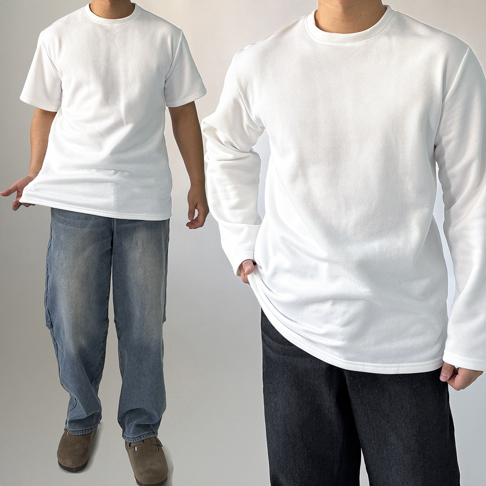 남자레이어드티 남자흰티 기모티셔츠 제품 이미지