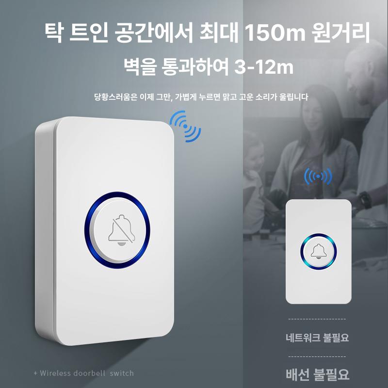 무선 안심벨 간병 장거리 가정용 호출기 도움벨 화장실 미국 국가 표준 실내스피커 - 상세 이미지 3