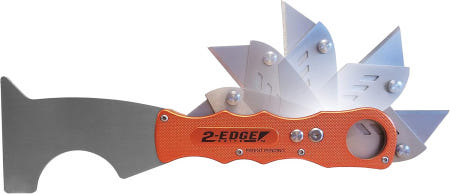 ZORR CORP [해외]조르 2-엣지 나이프 - 접이식 유틸리티 & 퍼티 콤보 안전 잠금 기능이 있는 알루미늄 손잡이 벨트 클립 및 교체 가능한 칼날 화가용 올인원 도구 주황색 5 1 5&1 St