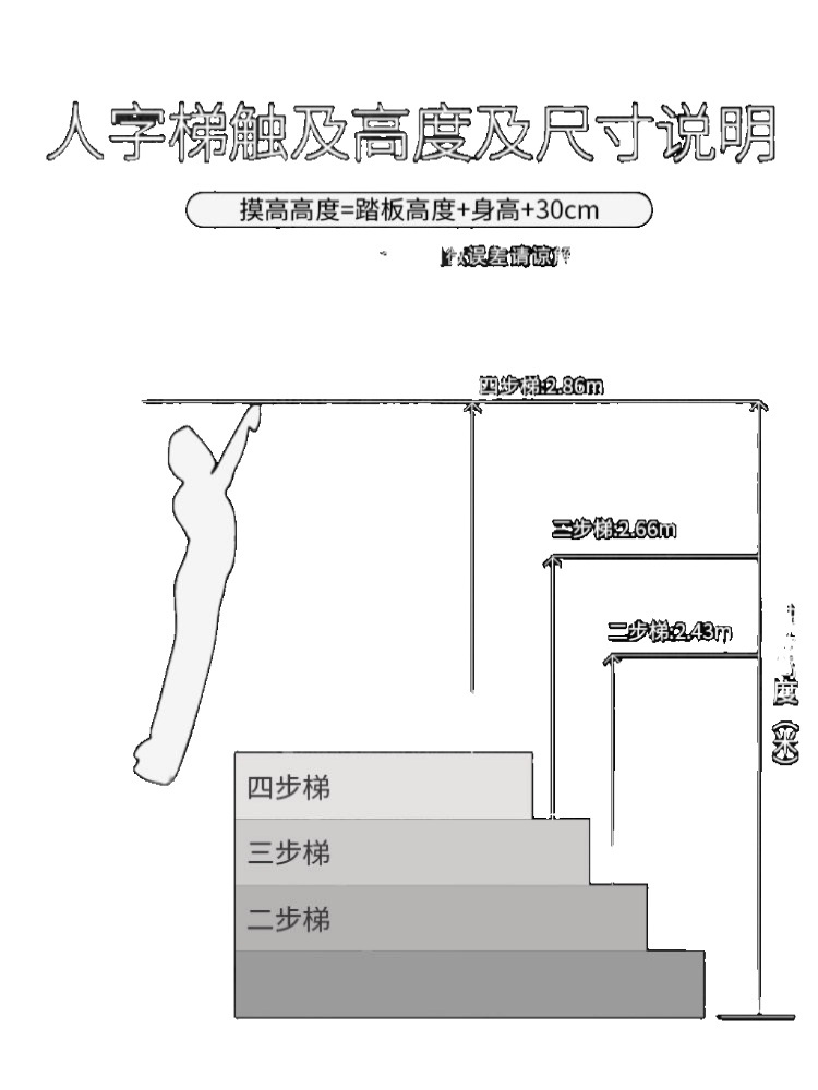 알루미늄 사다리 안전 경량 일자 도배 우마 작업대 미니 접이식 발판 2단 사다리 - 상세 이미지 2