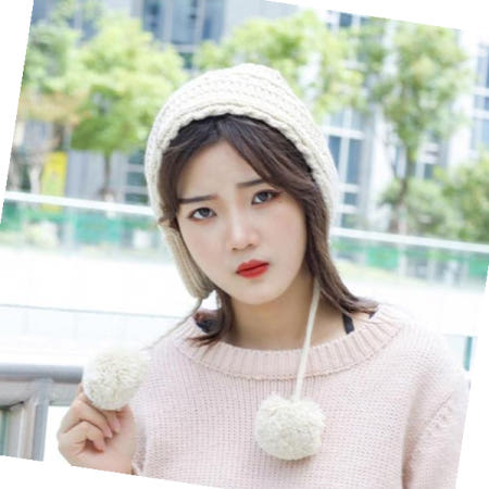 제스트커스텀 귀마개 몽실방울 꽈배기 니트