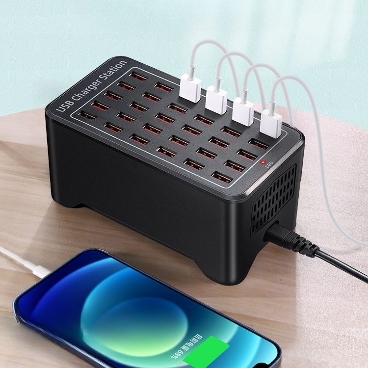 멀티 충전기 업소용 30구 USB A타입 내구성이 좋은 ABS소재 냉각팬 내장 과충전 - 상품 이미지