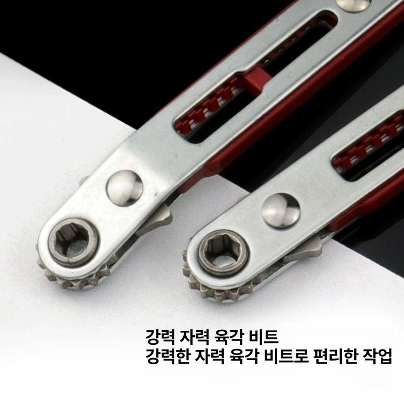 라쳇 드라이버 협소 공간용 수리용 전후진 플랫 스패너 미니 라쳇 렌치 플랫 헤드 - 상세 이미지 5