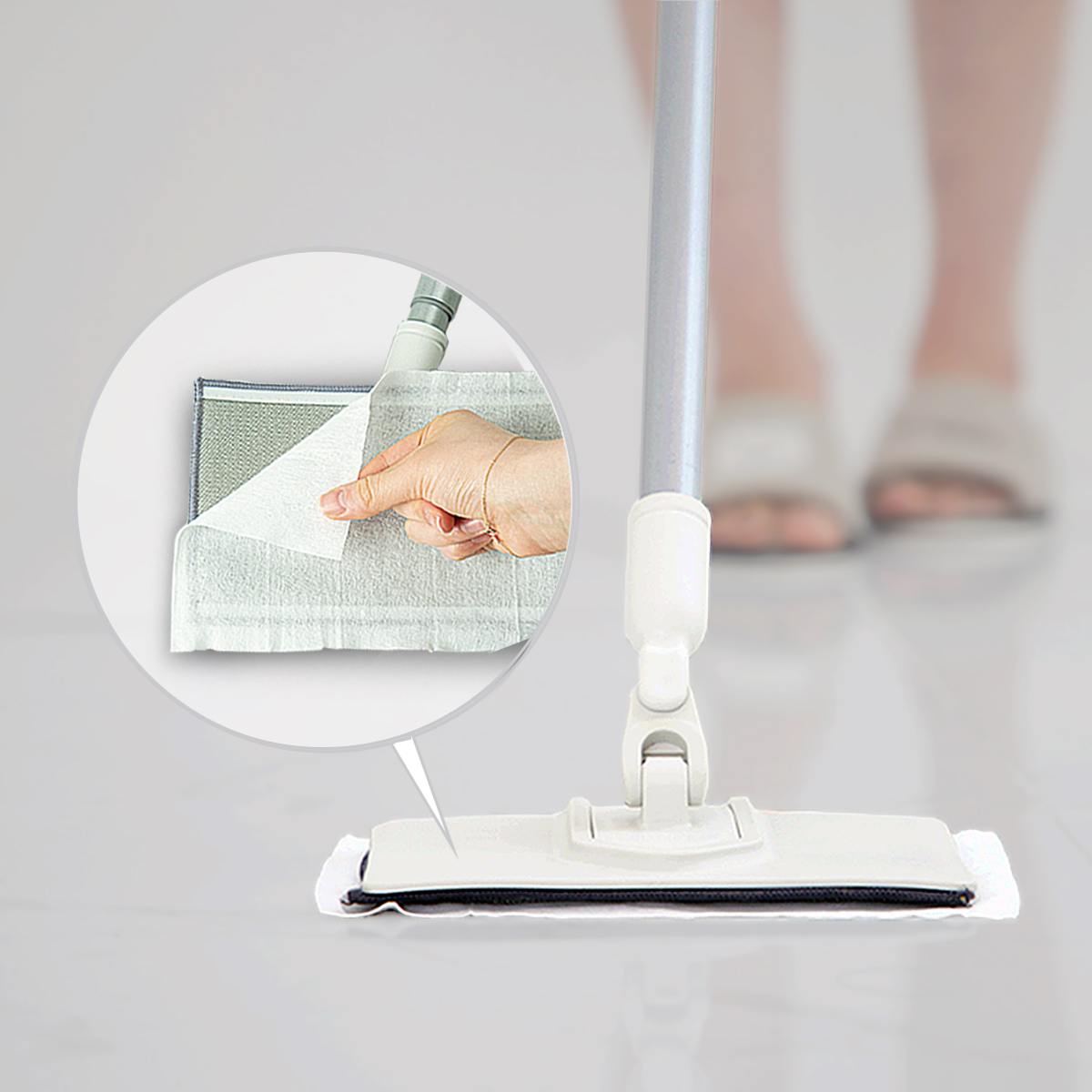 위즈맙 물티슈 붙여쓰는 청소밀대 물걸레 물티슈 밀대걸레 욕실청소 브러쉬 침대밑 틈새청소 제품 이미지