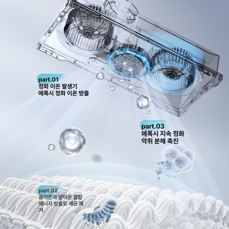 천장형 욕실 센서 환풍기 방수 배기팬 화장실 천정형 3색 키보드 - 상세 이미지 4