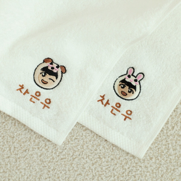 어린이집 유치원 고리 수건 자수 이름 핸드 타올 타월 자동차 동물 5종 1세트 - 상세 이미지 5