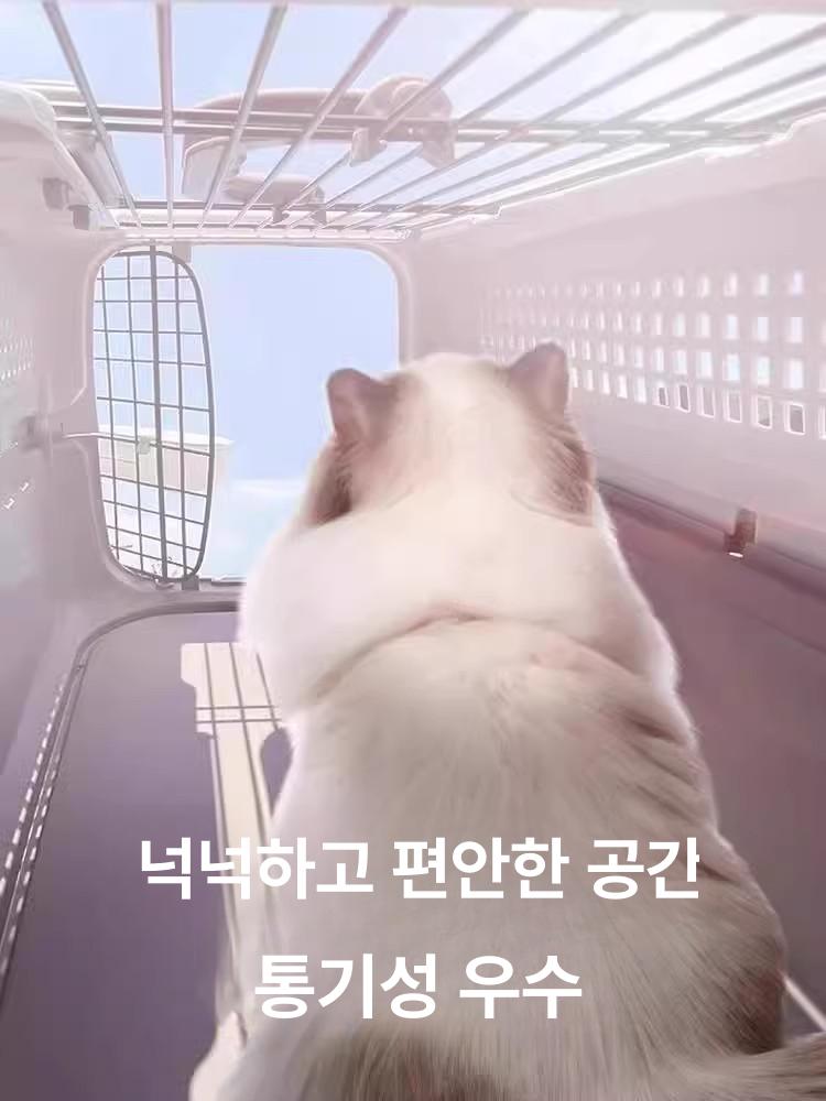 여행용 접이식 켄넬 강아지용 휴대용 고양이용 통기성 위탁 클래식그레이블랙 M 범용 - 상세 이미지 3