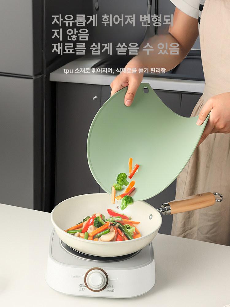 주방 반원 항균 커팅 논슬립 주방식기 엘라스토머 원형 단품 중간 그린 - 상세 이미지 4
