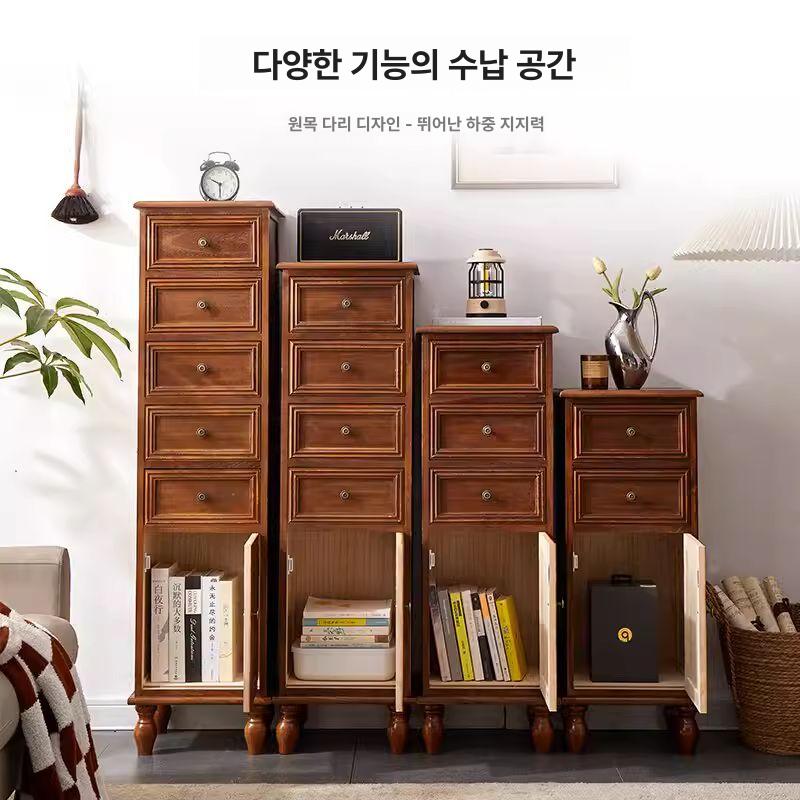 빈티지 약장 미니 캐비닛 원목 엔틱 인테리어 서랍형 문갑 서랍장 전통 고가구 - 상세 이미지 2