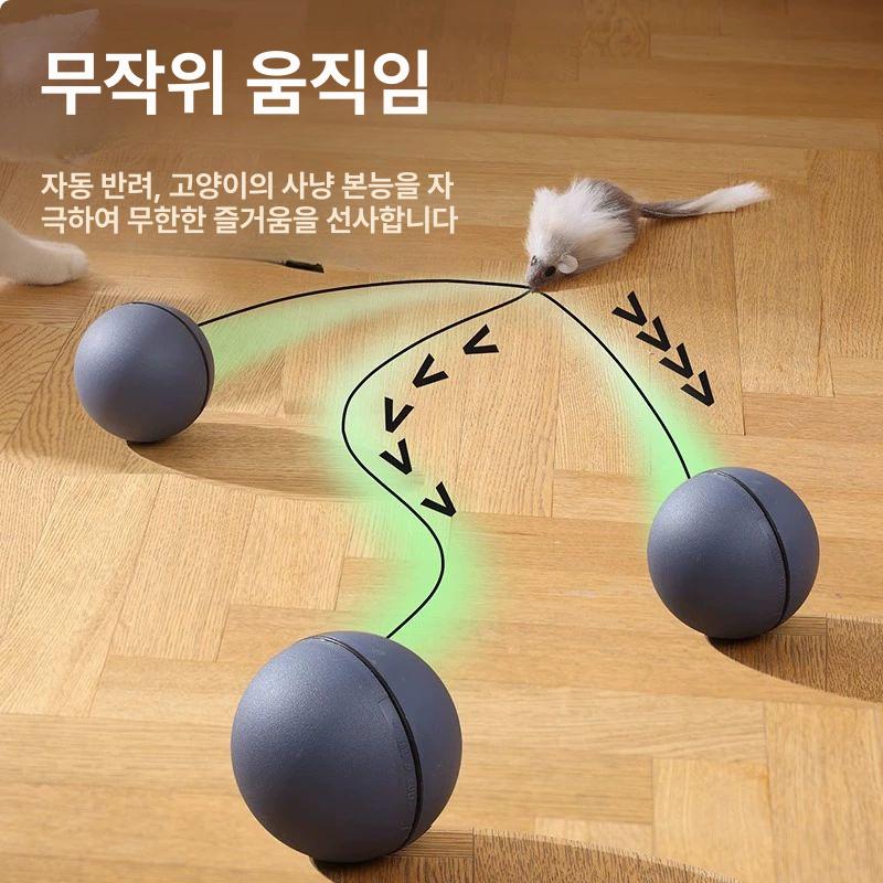 고양이 장난감 지능형 연습기 흔들기 놀이 랜덤뽑기 그레이 스마트캣티저볼 - 상세 이미지 2