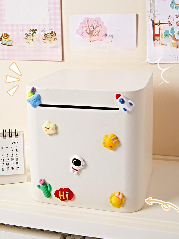 스텐 일체형 파스텔 현금보관 사각 대용량 선물용 오렌지 문라이트화이트 15.5 x 15.5cm 11만 - 상품 이미지