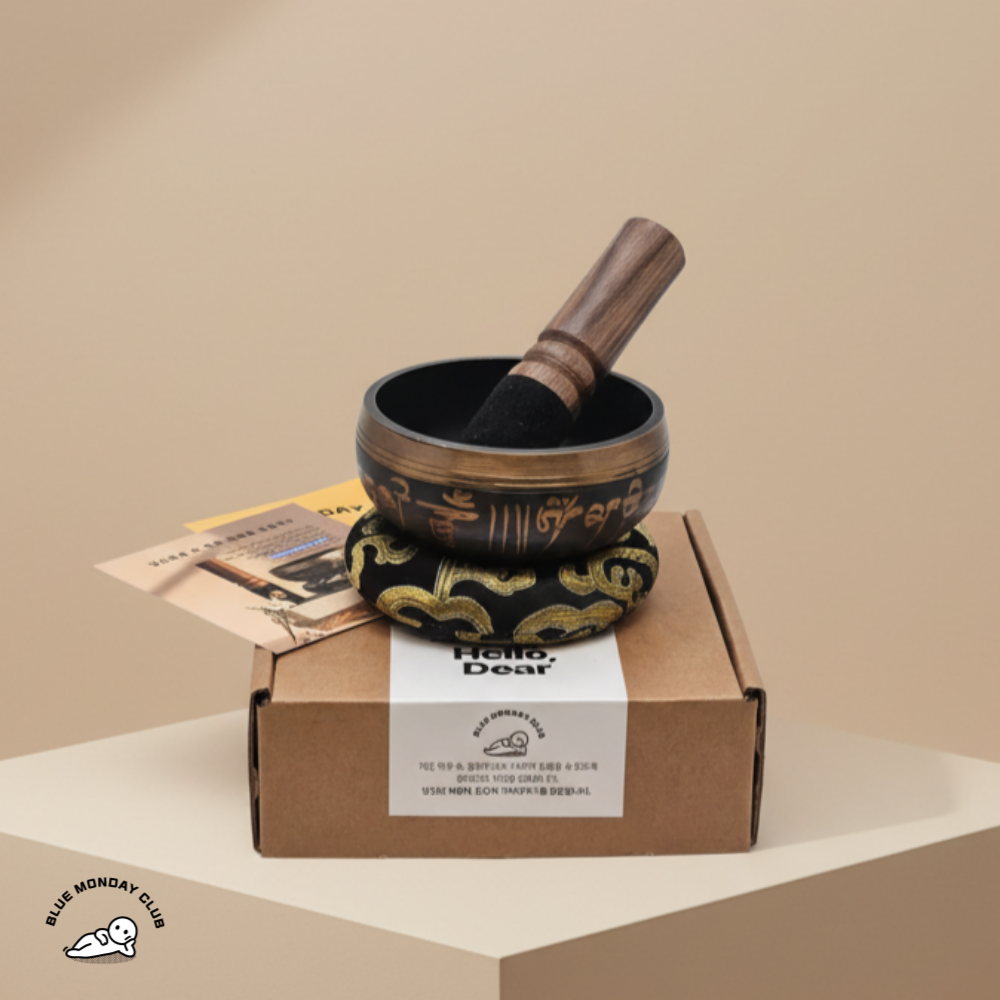 블루먼데이클럽 싱잉볼 블랙에디션 기프트세트 휴대용 명상종 요가종 9.5cm 상품 이미지