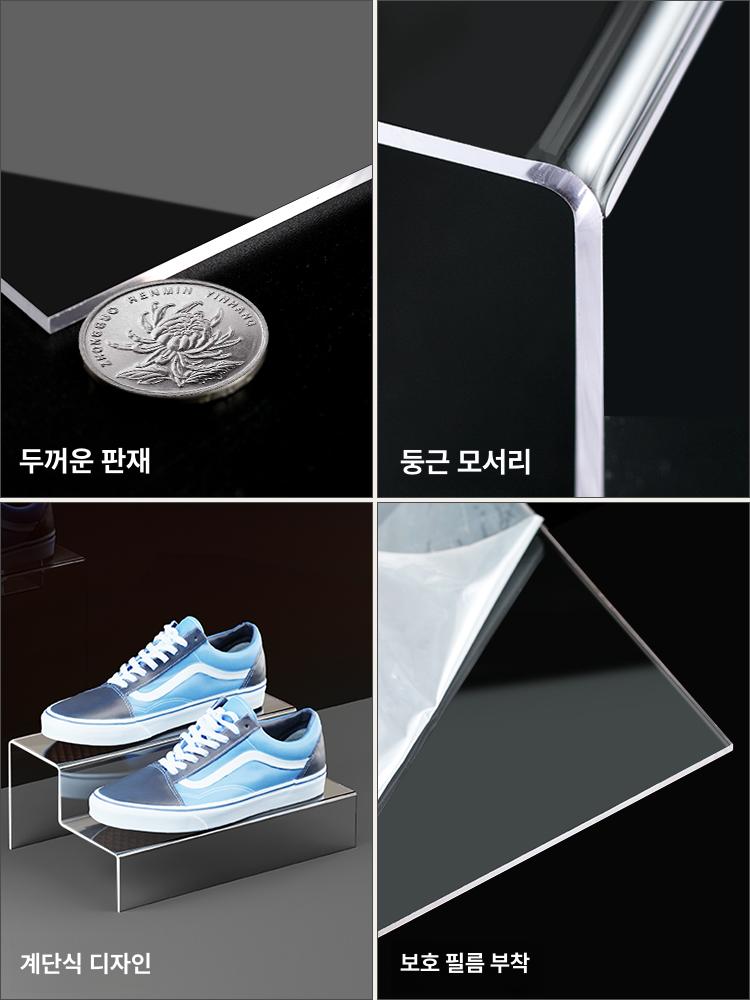 아크릴 귀걸이 화장품 디스플레이 받침대 피규어 소품 3칸-길이 40cm 폭 10cm - 상세 이미지 4