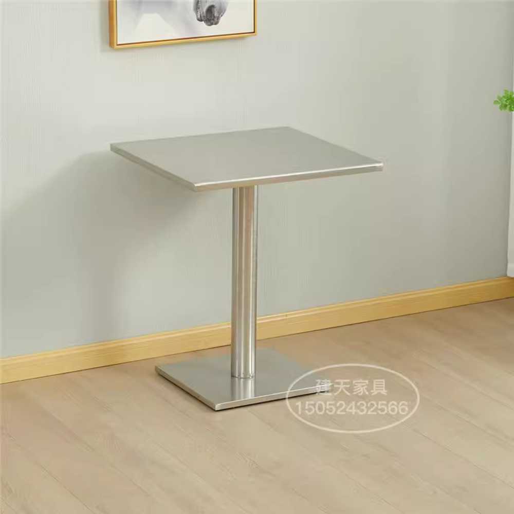 업소 스텐 테이블 의류매장 모던 협탁 고기집 사각판 60x60cm 스테인리스 V자 다리 테이블 이미지 6