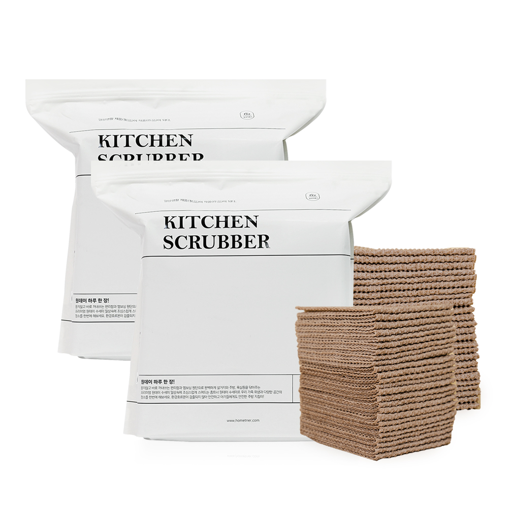 홈트너 주방 뽑아쓰는 일회용 수세미 100개입, 2개 제품 이미지