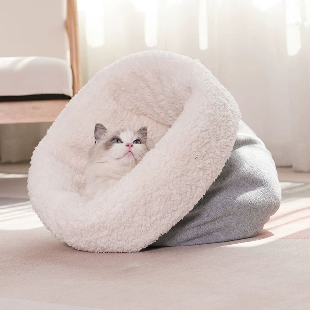 고양이 강아지 벚꽃 침낭 핑크 겨울 이불 방석 쿠션 A. 별의, A. 소형 32cm40cm - 상세 이미지 3