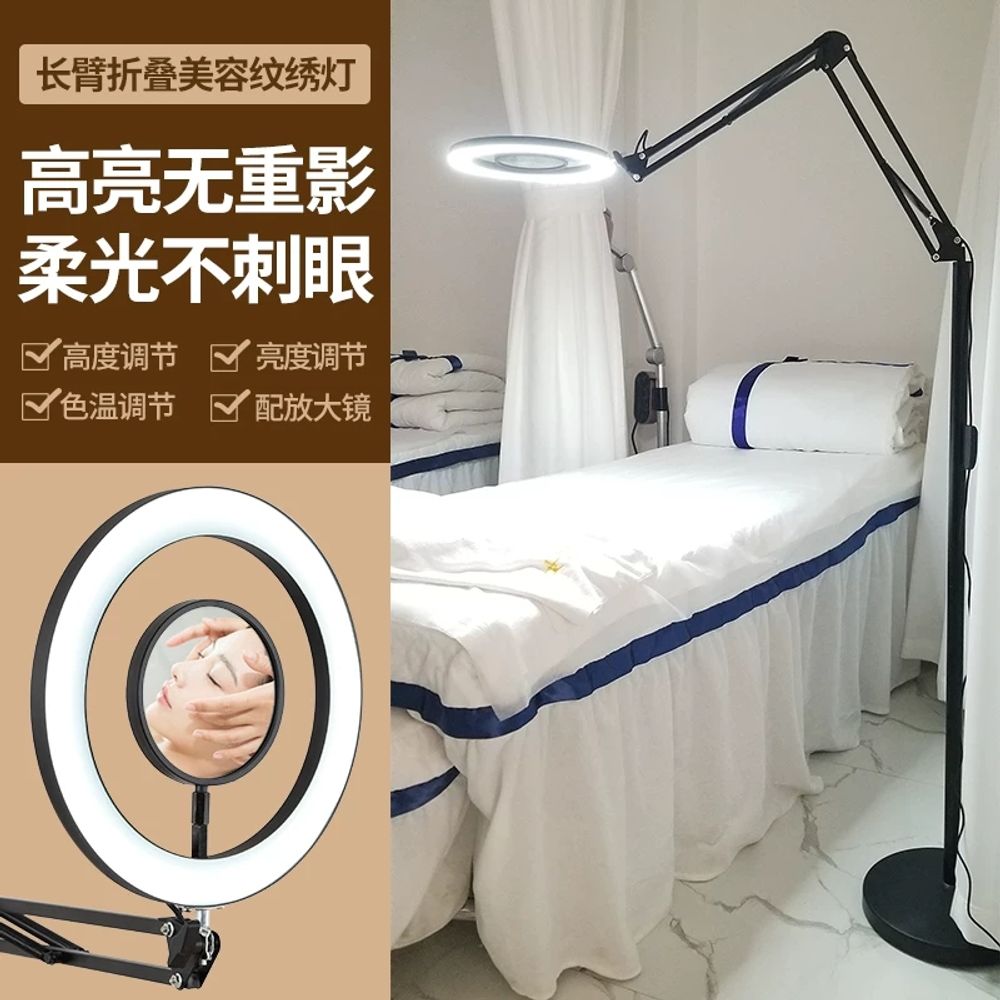 반영구 링 조명 네일 라이트 검정 밝기 A. 검은 색 25 와트 및 색상 튜닝 돋보기 유리 - 상세 이미지 2