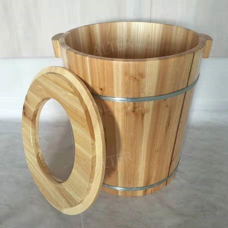 가정용 좌훈기 나무 뜸방석 찜질기 좌훈의자 훈증기 40cm 훈제 뚜껑 양동이 - 상세 이미지 3