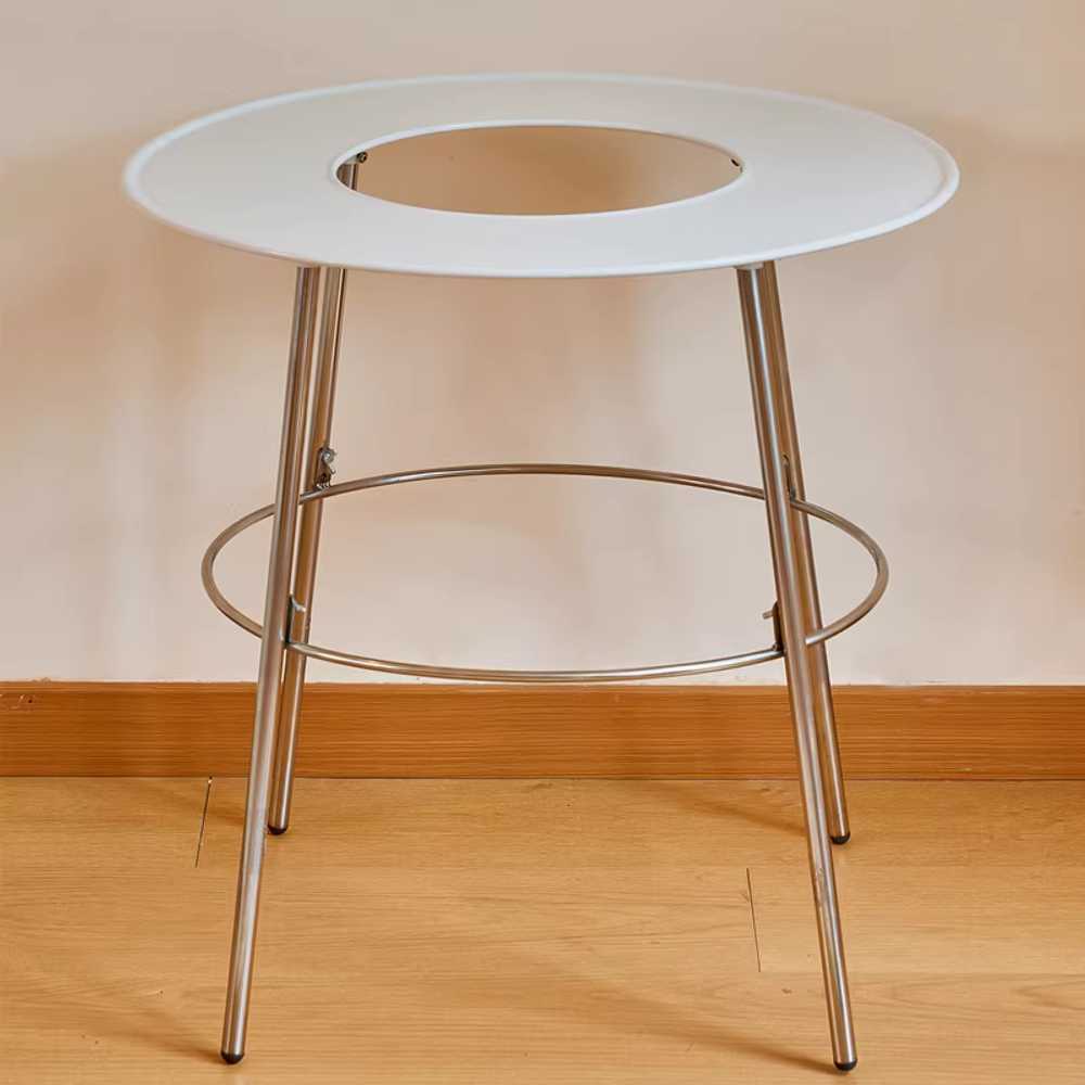 난로 테이블 등유난로 기름 실내 상부망 조립식 받침 57.5x58cm 아이보리상판+스테인리스다리 이미지 6