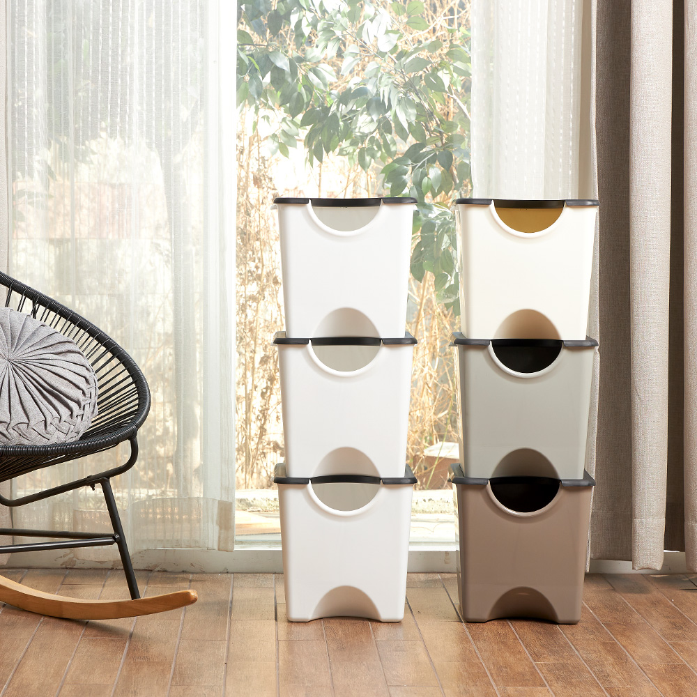 에코홀릭 재활용 분리수거함 3단 90L 가정용 분리수거 쓰레기통