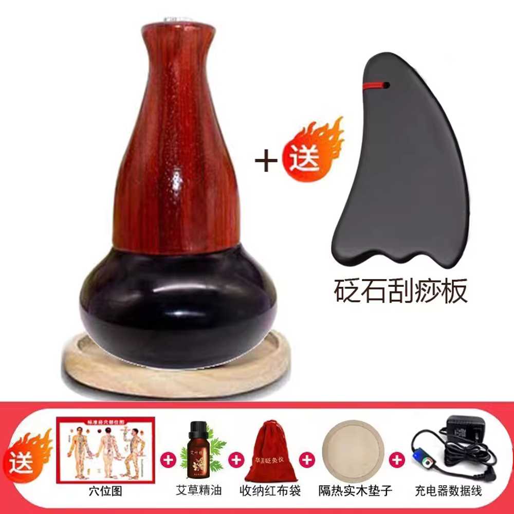 스톤 마사지기 찜질 페이스 전신 경락 맥반석 안마돌 A 8.5cm 세트 + 석판 원형 받침대 이미지 8