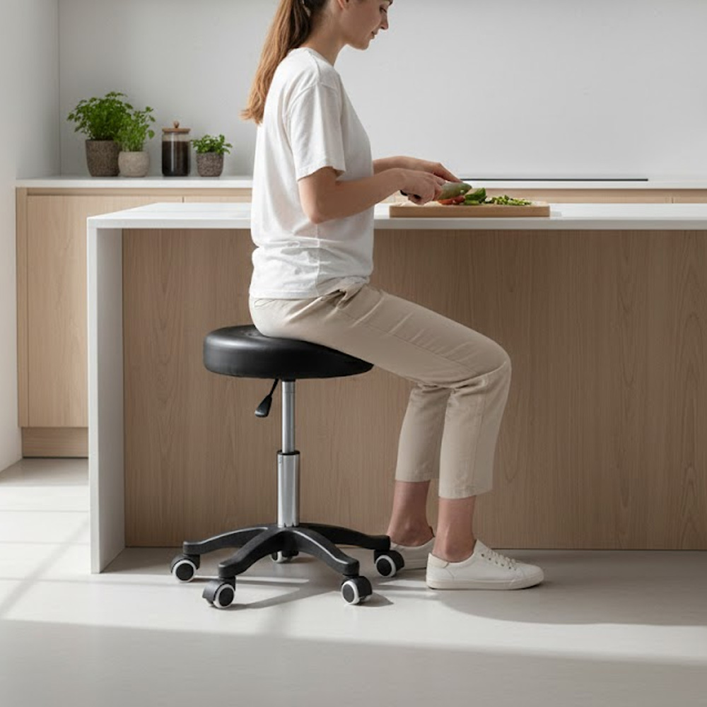 바퀴달린 의자 미용 보조 카운터 등받이없는 의자 일반형