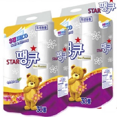 스타땡큐 3겹 화장지 휴지 두루마리 화장실 업소용 화장지 14m, 30롤, 2팩 - 상세 이미지 4