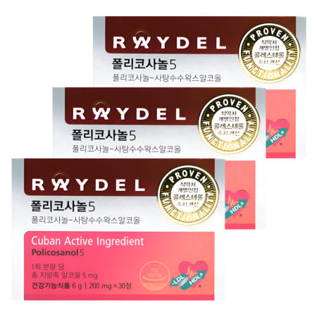 레이델 폴리코사놀5 HDL LDL 케어 30정X3박스