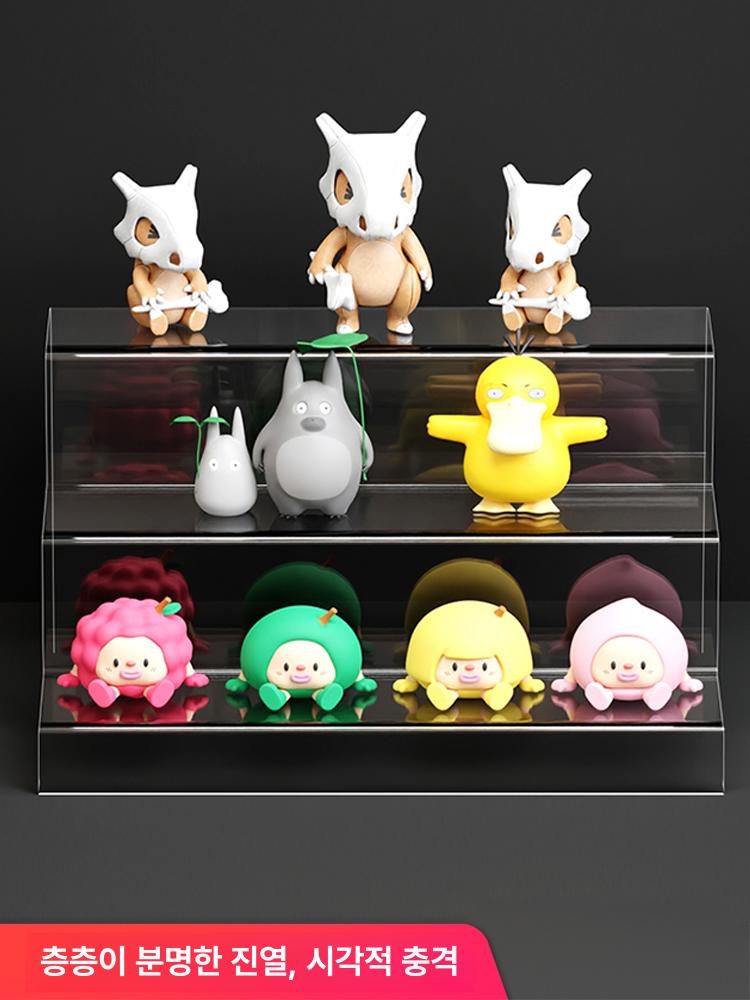 아크릴 귀걸이 화장품 디스플레이 받침대 피규어 소품 3칸-길이 40cm 폭 10cm - 상세 이미지 2