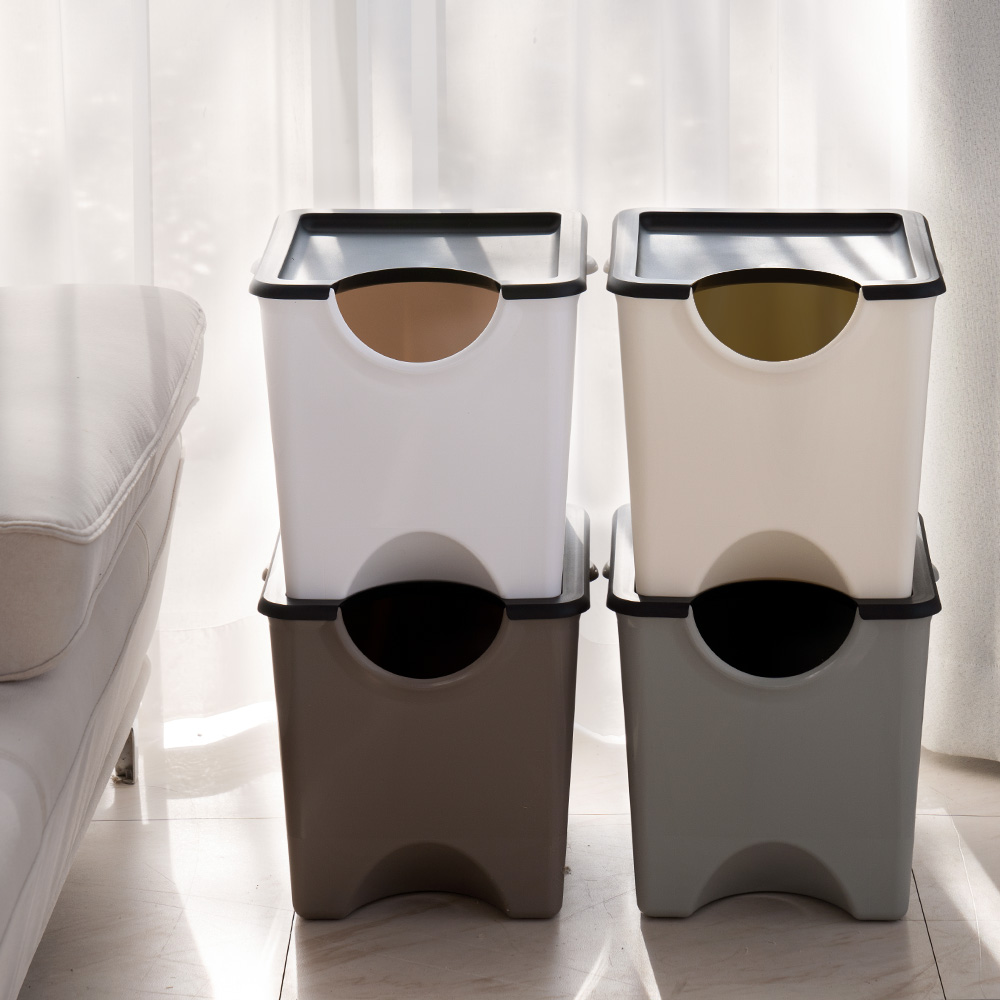 에코홀릭 재활용 분리수거함 3단 90L 가정용 분리수거 쓰레기통