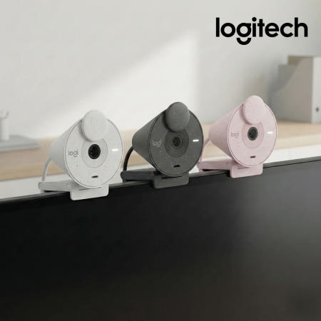 (국내정품) 로지텍 BRIO 300 웹캠 3컬러 FHD 1080p USB-C 렌즈덮개 온라인수업 화상회의 재택근무