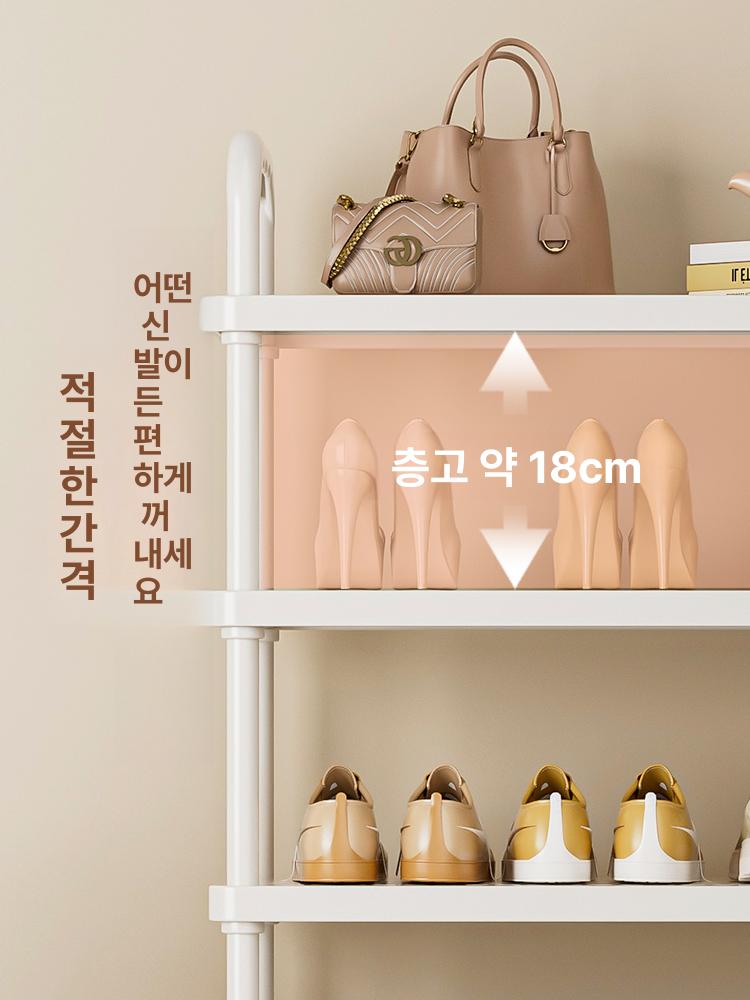 이동식 신발장 진열형 세탁실 조립식 틈새 다용도 현관 4칸 신발장 바퀴있음 - 상세 이미지 5