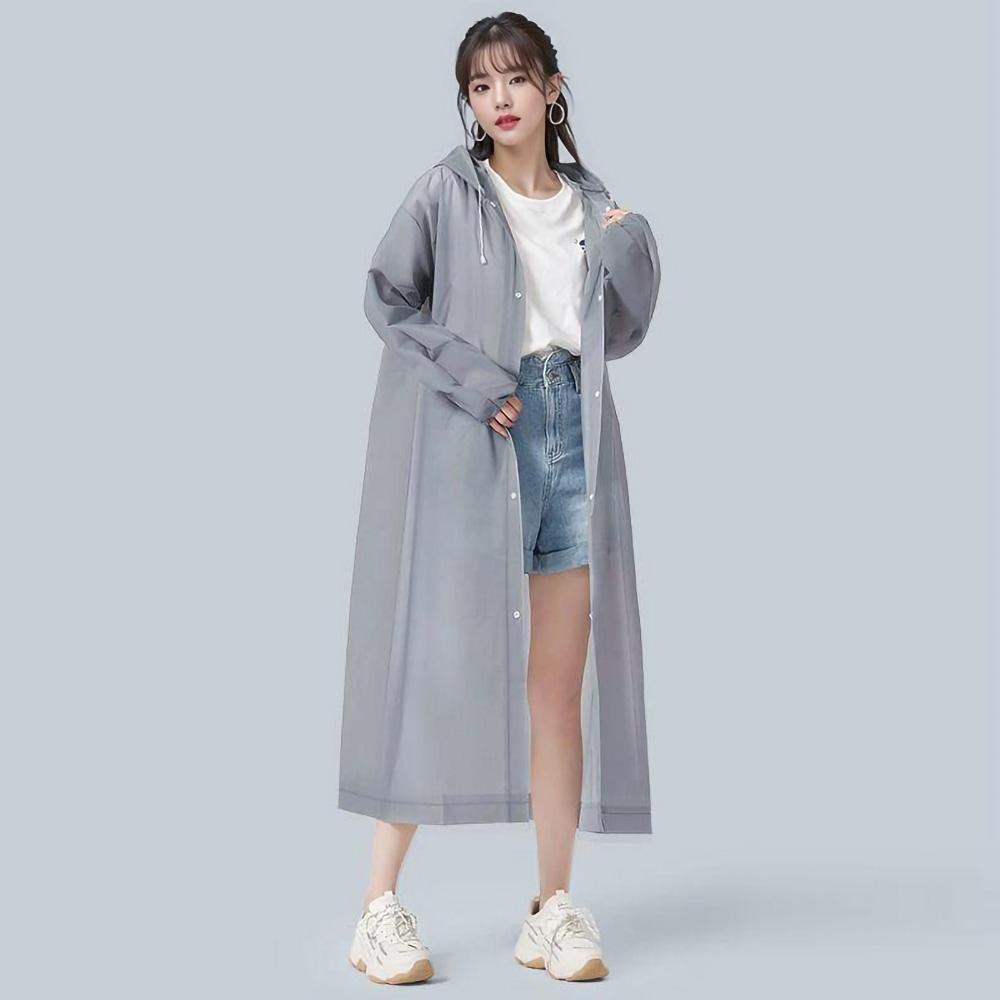두꺼운 코트형 우비 성인용 휴대용 경량 롱우비 장마 비옷 우의 - 상세 이미지 4