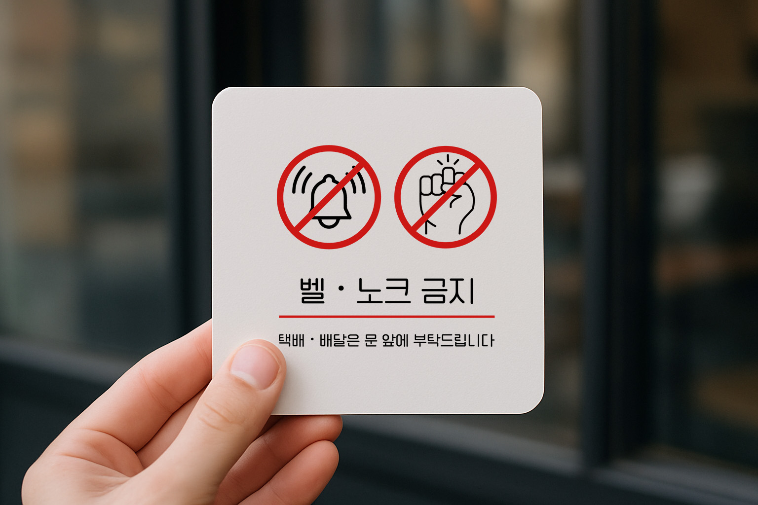 벨 누르지 마세요 노크 금지 안내판 211 100x100 - 상세 이미지 2