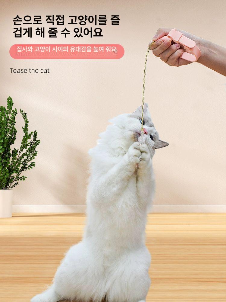 고양이 목걸이 새끼 방울 용수철 체력 강아지 용품 핑크 - 상세 이미지 5